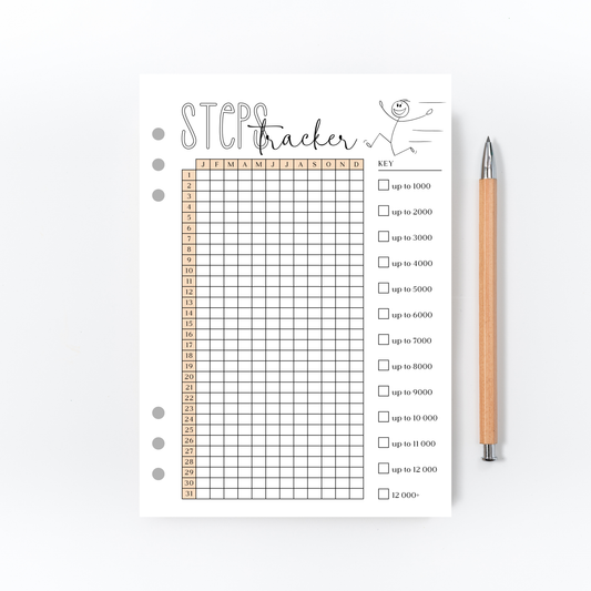 Steps Tracker Page for Bullet Journal