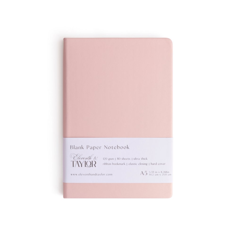 Ocean Blue Hard Cover Blank Page Journal: 120gsm Paper