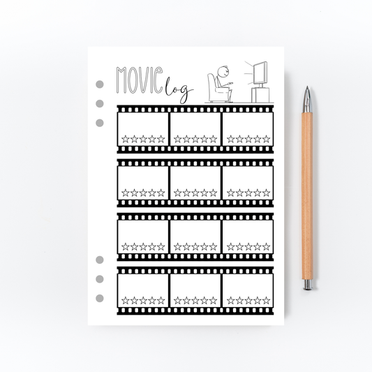 Movie Log and Review Page for Bullet Journal