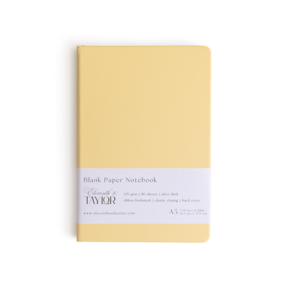 Ocean Blue Hard Cover Blank Page Journal: 120gsm Paper