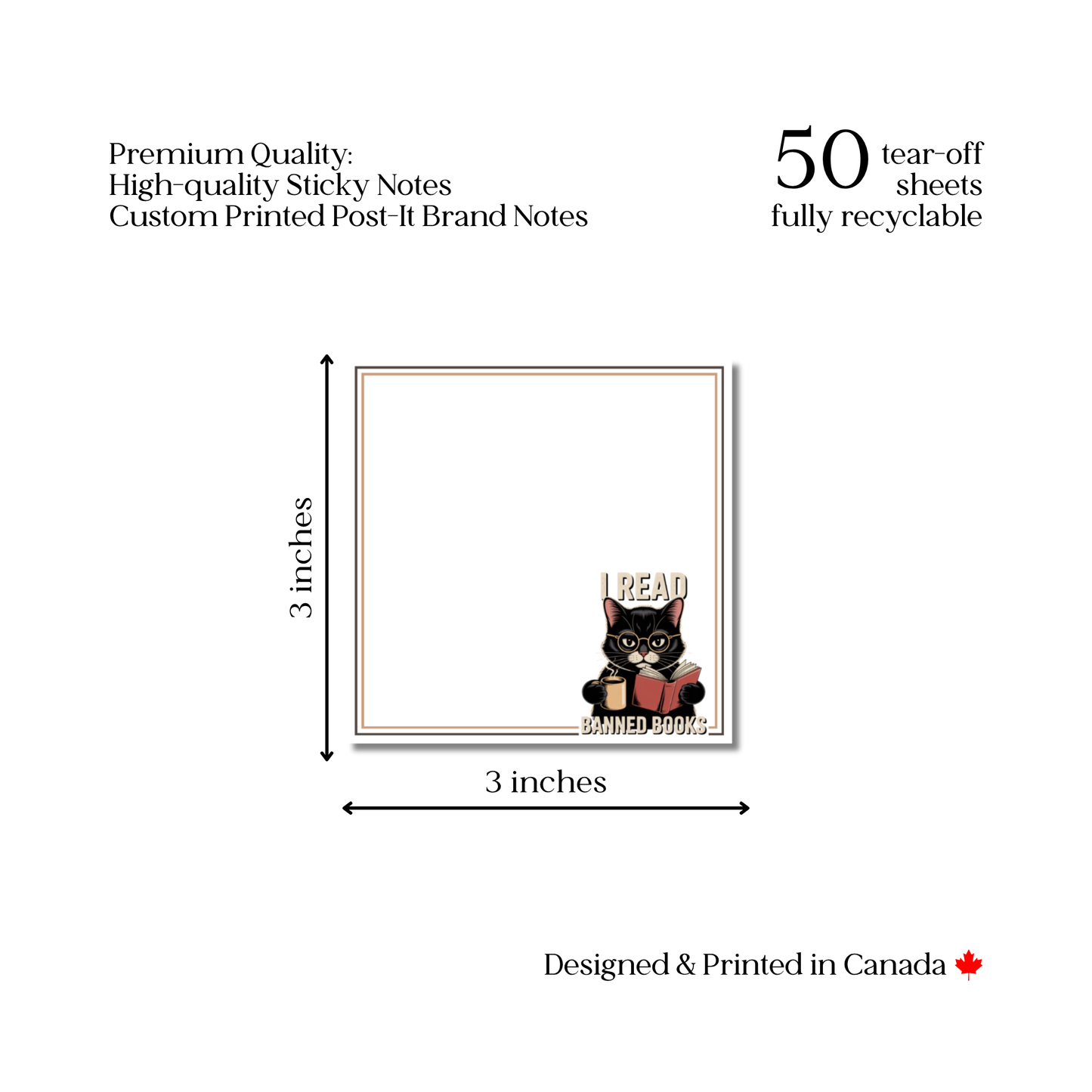 Banned Books: 50 Sheet Post-It Note Notepad