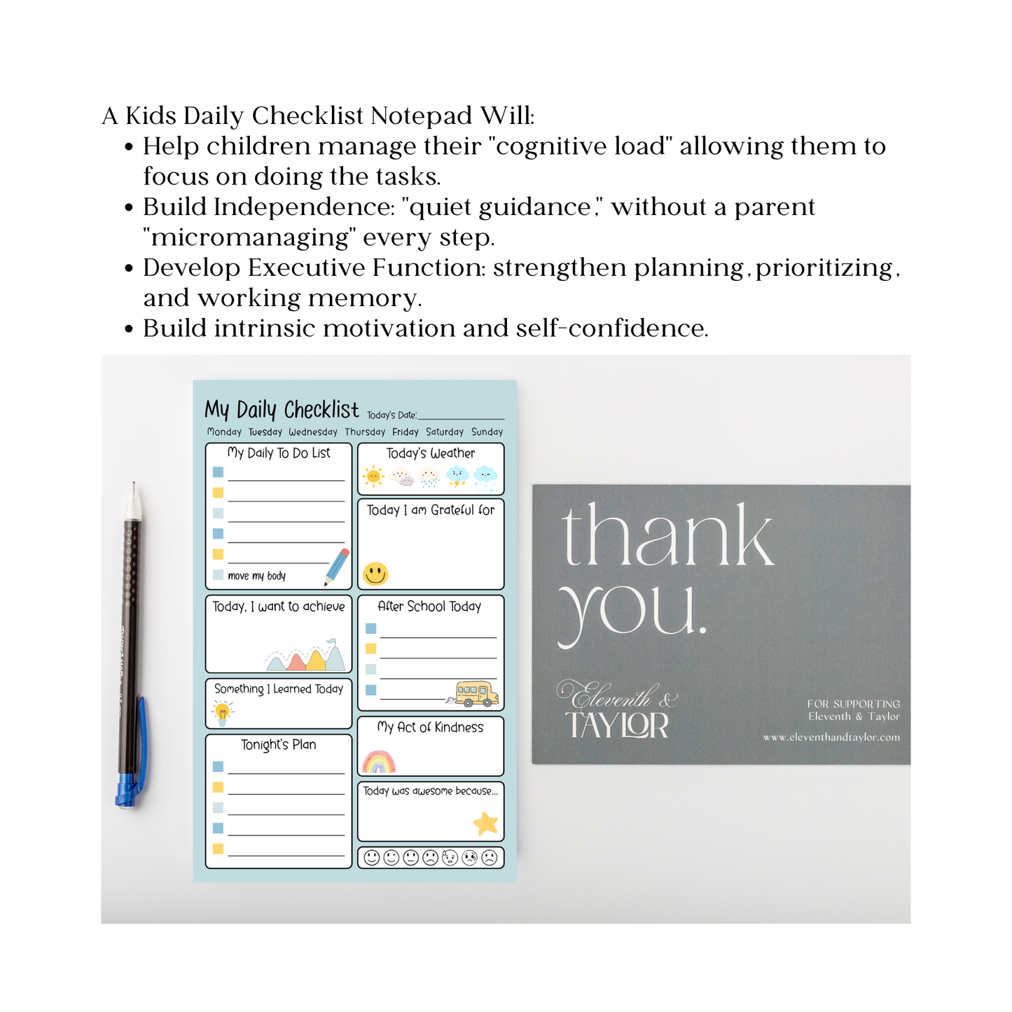 Kids Daily Checklist and Planner