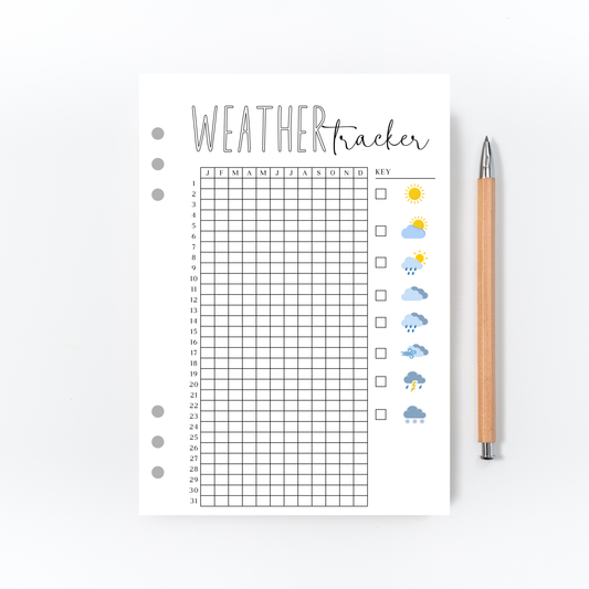 Weather Tracker Page for Bullet Journal