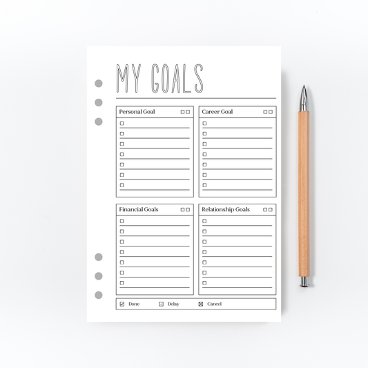 My Goals Page for Bullet Journal