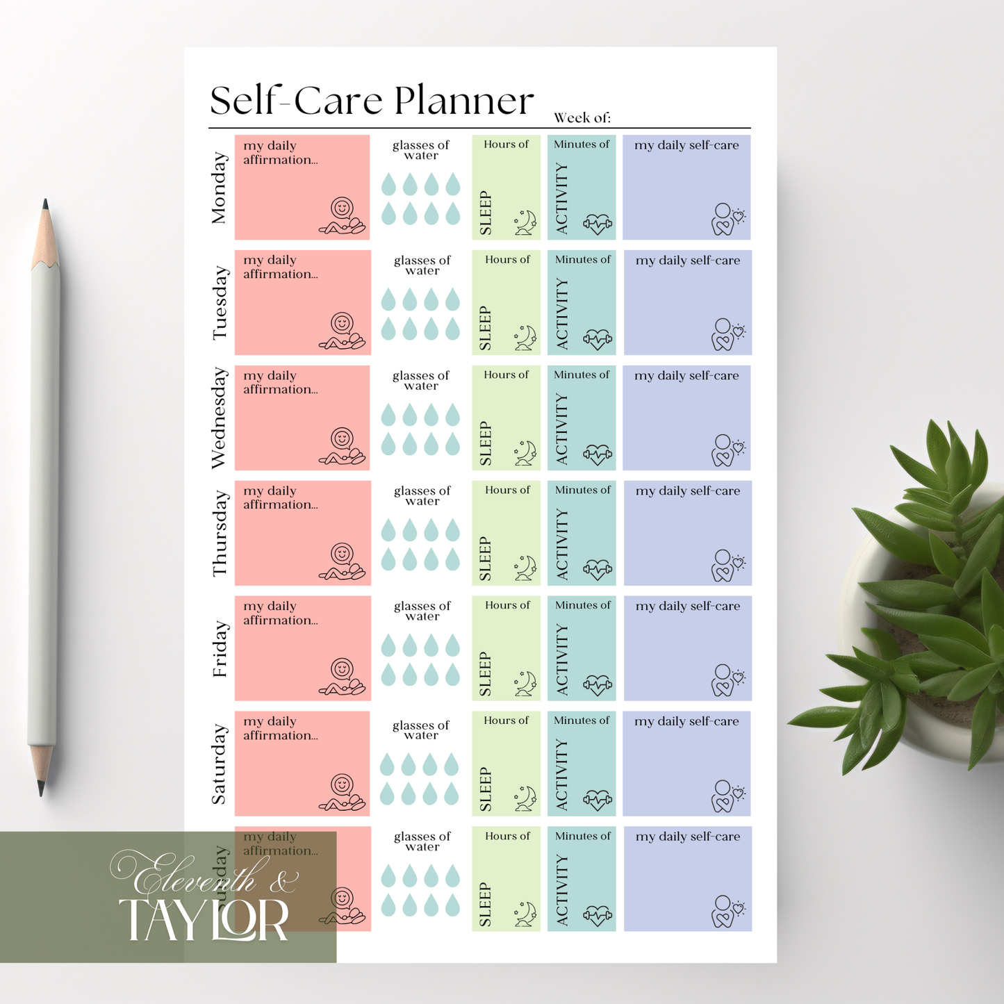 Self-Care Planner Notepad