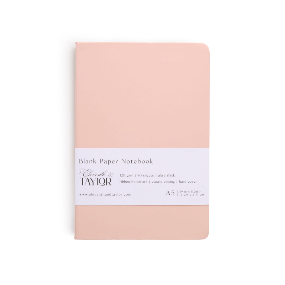 Ocean Blue Hard Cover Blank Page Journal: 120gsm Paper