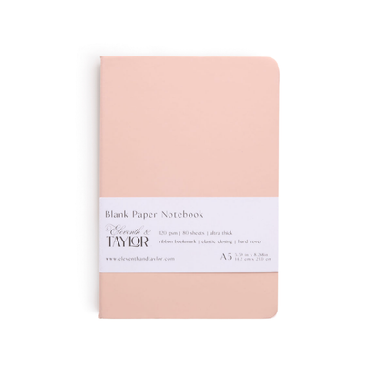 Muted Melon Hard Cover Blank Page Journal: 120gsm Paper