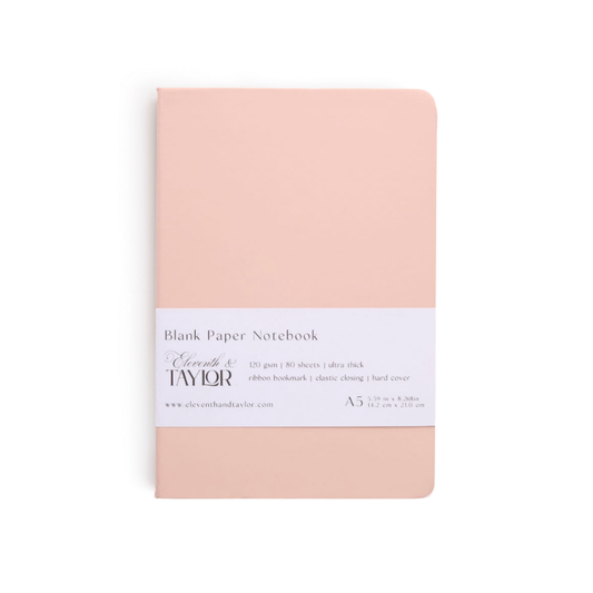 Muted Melon Hard Cover Blank Page Journal: 120gsm Paper