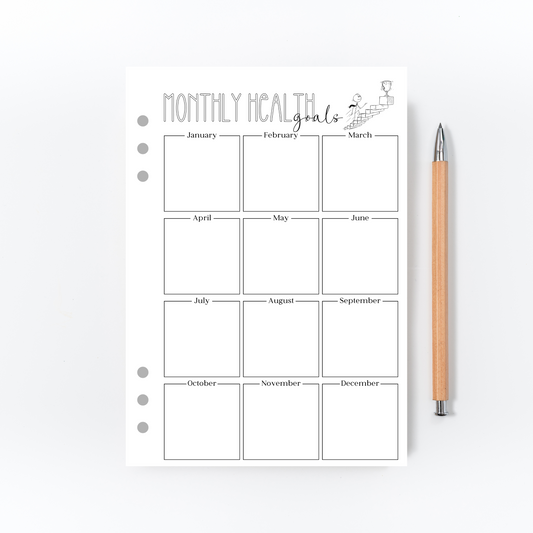 Monthly Health Goals Bullet Journal Page