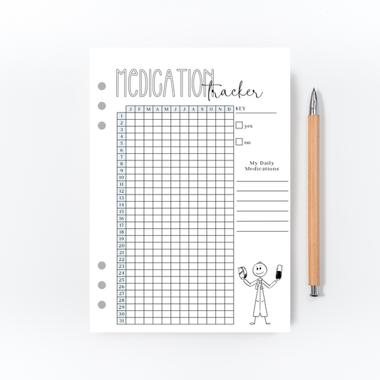 Medication Tracker for Bullet Journal