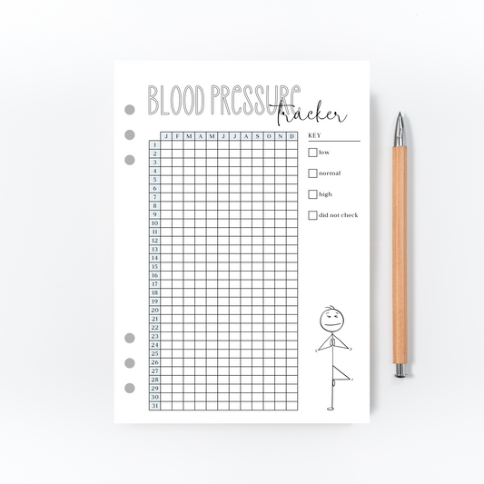 Blood Pressure Tracker for Bullet Journal