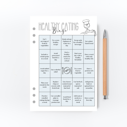 Healthy Eating BINGO Page for Bullet Journal